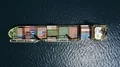 Drone shot Indonesian container ship on Flores Sea near Labuan Bajo coastline 4k or 4k+ Resolution