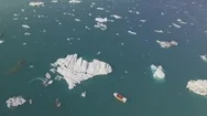 Drone Shot: Jokulsarlon Glacier Lagoon With Boat During Beautiful Weather Stock Footage