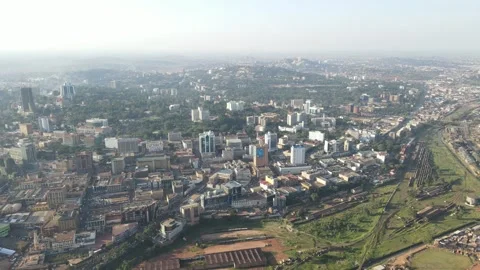 Drone shot of kampala at higher scale Stock Footage 254512438