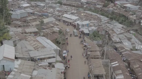 DRONE SHOT OF KIBERA SLUMS Stock Footage 132427328