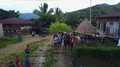 Drone shot Kids in indonesian poor village watching drone flight presentation 4k or 4k+ Resolution