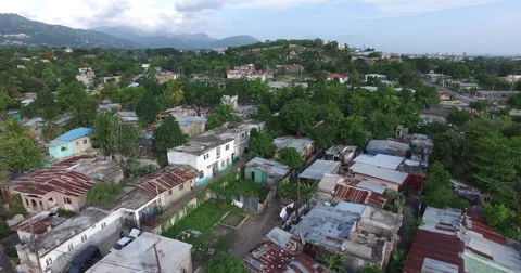 Drone shot of Kingston neighborhood Stock Footage