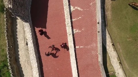 Drone shot of knights Stock Footage 115926610
