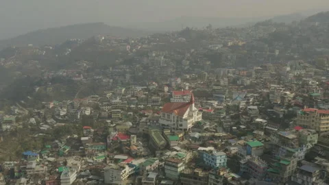 Drone shot of Kohima Stock Footage 243704577