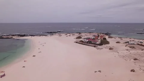 Drone Shot of La Concha Beach in Fuerteventura Stock Footage 309020363