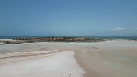 Drone shot of Lagoona Rosada on Isla de Coche, Venezuela Stock Footage 261017789