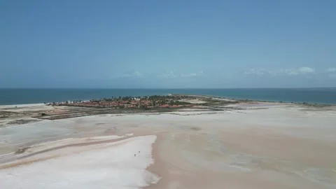 Drone shot of Lagoona Rosada on Isla de Coche, Venezuela Stock Footage 261017979