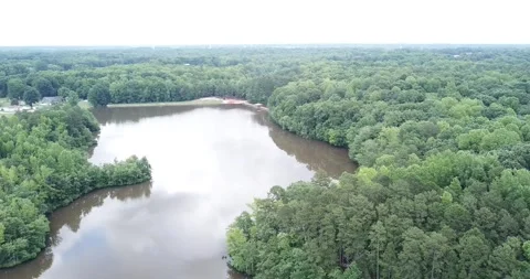 Drone shot of a Lake Stock Footage 244543637