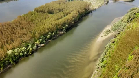 A drone shot of a lake Stock Footage 253032425