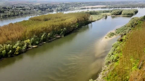 A drone shot of a lake Stock Footage 253032455