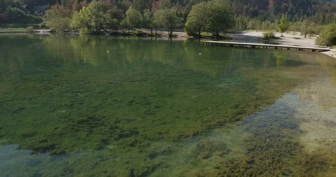 Drone Shot Of Lakes In Forest Stock Footage 129182270
