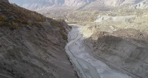 Drone shot of landscape in northern Pakistan Stock Footage 166370621