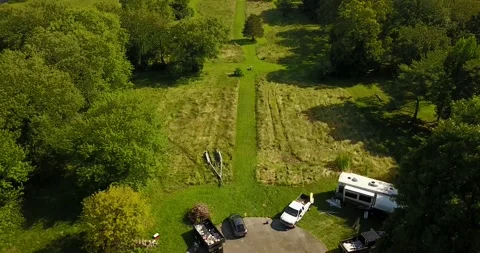 Drone Shot Of Large Backyard Field #1 動画素材 202297758