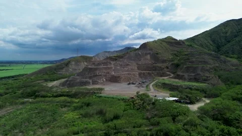 Drone Shot of Large Scale Quarry Mining Site Stock Footage 321505850