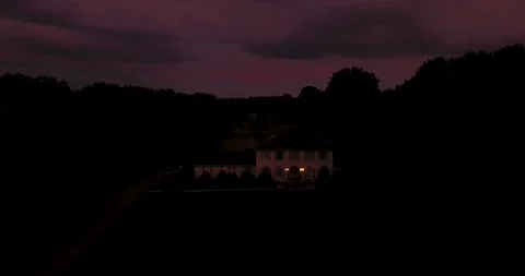 Drone Shot Of Large White House At Dusk #3 動画素材 202297572