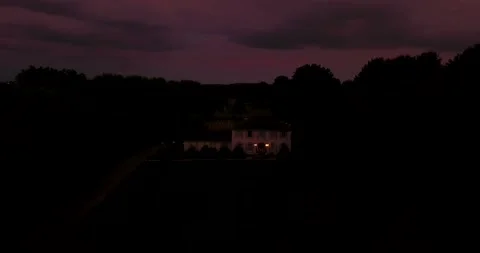 Drone Shot Of Large White House At Dusk #2 動画素材 202297609