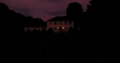 Drone Shot Of Large White House At Dusk #1 動画素材 202297664