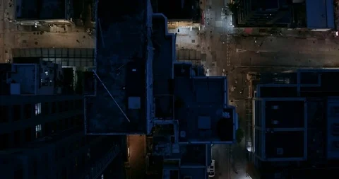 Drone shot lifting up, streets of Hong Kong Kowloon modern skyscraper high-rises Stock Footage 101860102