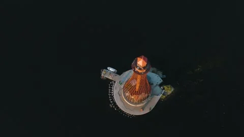 Drone shot of lighthouse Stock Footage 255621603
