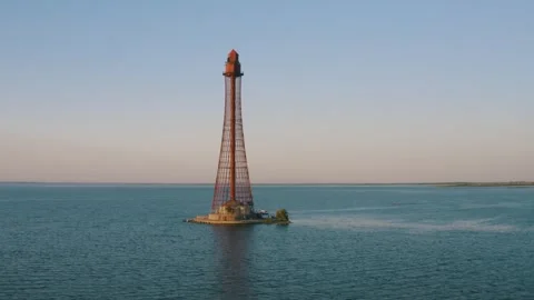Drone shot of lighthouse Stock Footage 255621653