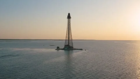Drone shot of lighthouse Stock Footage 255621716