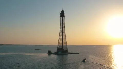 Drone shot of lighthouse Stock Footage 255621717