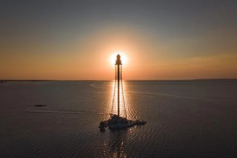 Drone shot of lighthouse Stock Photos