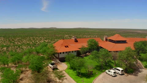 Drone shot of Lodge in Namibia, South Africa Stock-Footage 170367259
