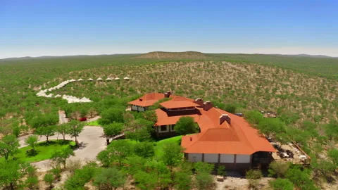 Drone shot of Lodge in Namibia, South Africa Vidéo 170367354