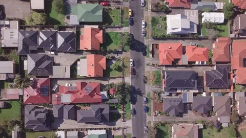 Drone Shot Looking Down On Typical Australian Suburb - Melbourne 動画素材 248441475