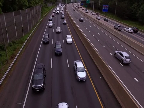 Drone Shot low to high over I-95 2.7k Video stock 75939739