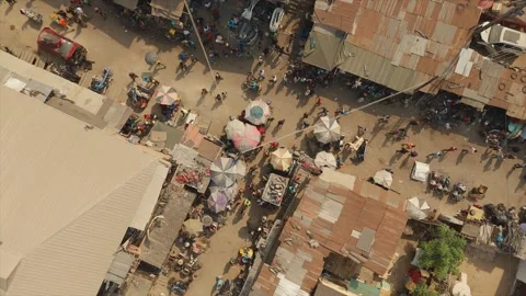 Drone Shot Of A Market Stock Footage 304328962