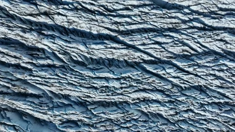 Drone shot of massive Knud Rasmussen Glacier in East Greenland Stock Footage 332367074
