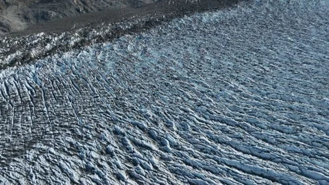 Drone shot of massive Knud Rasmussen Glacier in East Greenland Video stock 332367231