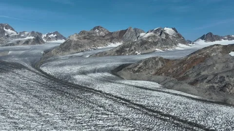Drone shot of massive Knud Rasmussen Glacier in East Greenland Stock Footage 332367555