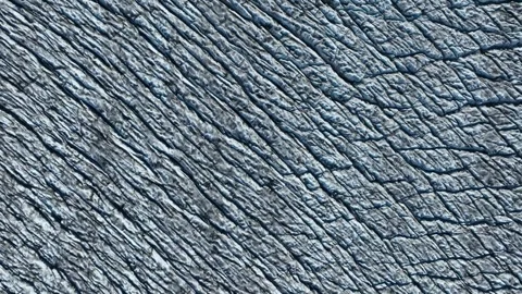 Drone shot of massive Knud Rasmussen Glacier in East Greenland Video stock 332382462