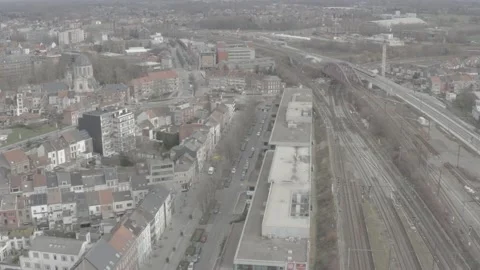 Drone shot mechelen Stock Footage 159407913