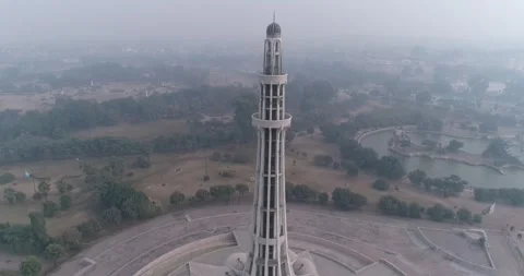 Drone shot by Minar - E Pakistan in Lahore, Pakistan Stock Footage 298158817