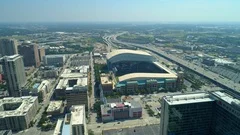 Minute Maid Park, Houston, TX, Aerial of Minute Maid Park i…