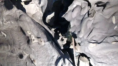 Drone shot of moon valley in Parque Nacional da Chapada dos Veadeiros Stock Footage 114846600