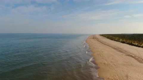 A drone shot of Morriscastle Beach in County Wexford, Ireland. Stock Footage 155304519