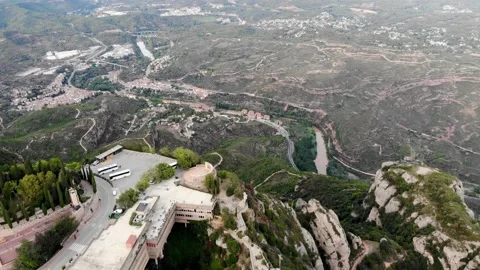 Drone shot of Mount Montserrat Stock Footage 166274881
