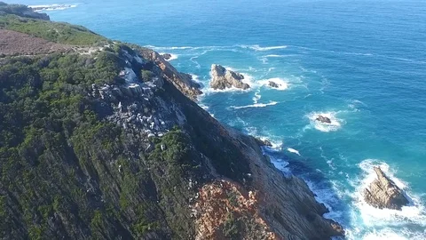 Drone shot of mountain and ocean Video stock 112153077