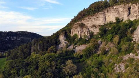 Drone shot of mountain cliffside Stock Footage 122177098