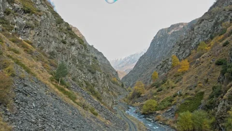 Drone shot of mountain river Stock Footage 140212158