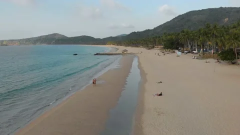 Drone Shot Of Nacpan Beach In Palawan, Philippines Stock Footage 159254760