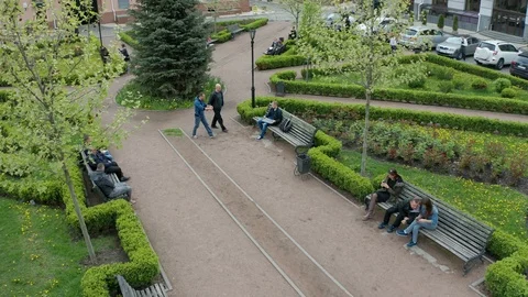 Drone shot of neutralizing robbers trying to steal Stock Footage 113068110