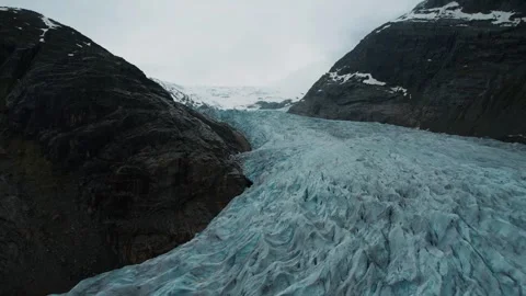Drone Shot of Nigardsbreen Glacier Norway In A Warming Climate Stock-Footage 339132853