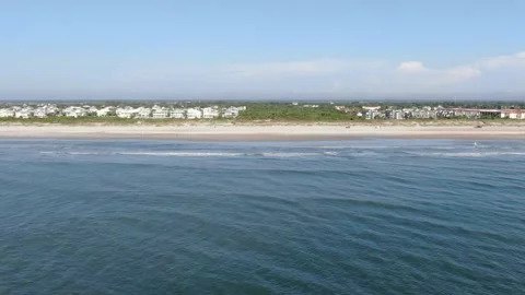 Drone shot from ocean to beach Stock Footage 201536608