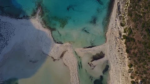 Drone shot of ocean textures from above in Balos Beach - Crete, Grece Stock Footage 98973661